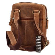 Diviley Pánská kožená crossbody taška s kontrastním prošíváním Bonnie, hnědá 12