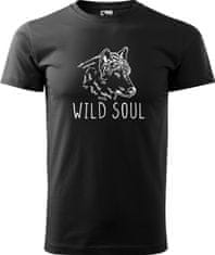 Hobbytriko Pánské tričko s vlkem - Wild soul Barva: Středně zelená (16), Velikost: 3XL, Střih: pánský