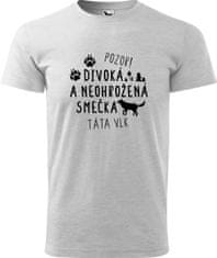 Hobbytriko Pánské tričko s vlkem - Divoká a neohrožená smečka Barva: Písková (08), Velikost: S, Střih: pánský