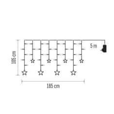 Emos LED vánoční závěs Vilém 185 x 105 cm teplá bílá