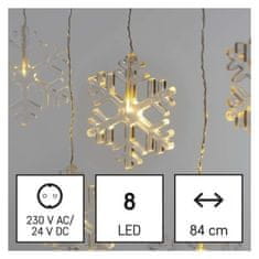 Emos LED vánoční závěs Snowflakes 84 cm teplá bílá