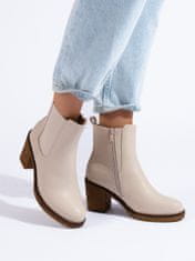Amiatex Pohodlné kotníčkové boty hnědé dámské na širokém podpatku + Ponožky Gatta Calzino Strech, odstíny hnědé a béžové, 40