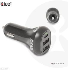 Club 3D autonabíječka pro notebooky 36W, 2xUSB-A, USB-C