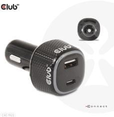 Club 3D autonabíječka pro notebooky 63W, USB-A, USB-C