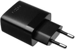 FIXED síťová nabíječka, 2xUSB-A, 17W Smart Rapid Charge, černá + kabel USB-A - USB-C, 1m