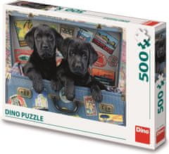 Dino Puzzle Štěňata v kufru 500 dílků