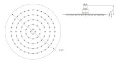 SAPHO SLIM hlavová sprcha, průměr 250mm, nerez lesk MS574 - Sapho