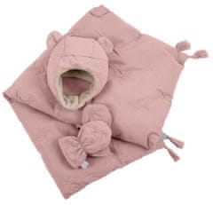 7AM Enfant dárková sada AIRY PINK ( 0-6 m ) - čepice, rukavice, deka