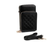 Kraftika 1ks černá peněženka s kapsou na mobil přes rameno crossbody