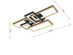 WOFI WOFI Stropní svítidlo Matera 1x 60W LED 7100lm 3000K černá plus dřevo 9022-506