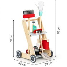 EcoToys Dřevěná sada na úklid hnědá