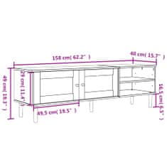 Vidaxl TV skříňka SENJA ratanový vzhled bílá 158 x 40 x 49 cm borovice