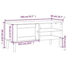 Vidaxl TV skříňka SENJA ratanový vzhled černá 106x40x49 cm borovice