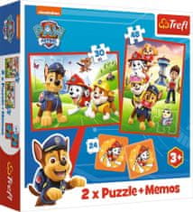 Trefl Sada 3v1 Tlapková patrola v akci (2x puzzle + pexeso)