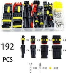 HADEX Sada vodotěsných konektorů do auta, celkem 192 komponentů