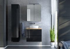 Deftrans Závěsný koupelnový podstavec lesklý černý 30 cm Modus