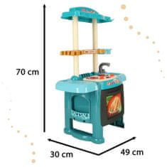 KIK KX4306 Dětská plastová kuchyňka se světlem a kohoutkem modrá