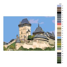 Malujsi Malování podle čísel - Hrad Karlštejn - 120x80 cm, bez dřevěného rámu