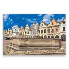 Malujsi Malování podle čísel - Náměstí Telč 02 - 120x80 cm, bez dřevěného rámu