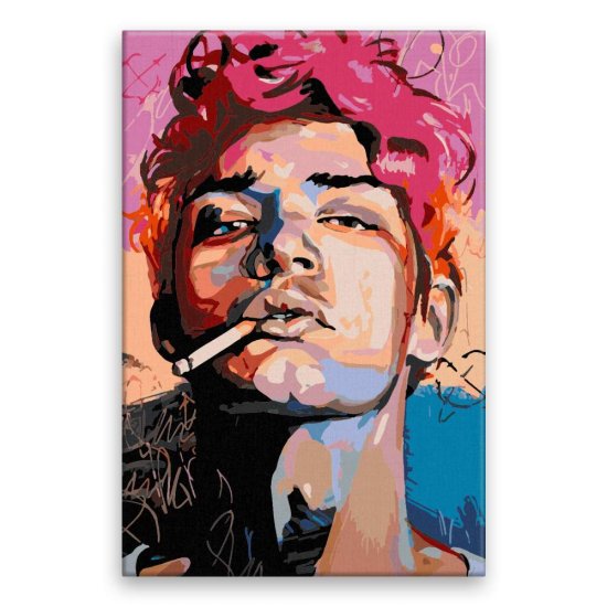 Malujsi Malování podle čísel - Muž s cigaretou 02 - 40x60 cm, bez dřevěného rámu