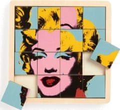 Galison Posuvné dřevěné puzzle Andy Warhol: Marilyn 2v1 (16 dílků)