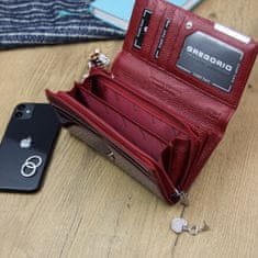 Gregorio Luxusní dámská kožená peněženka s hadím vzorem Gregorio Sissi, červená