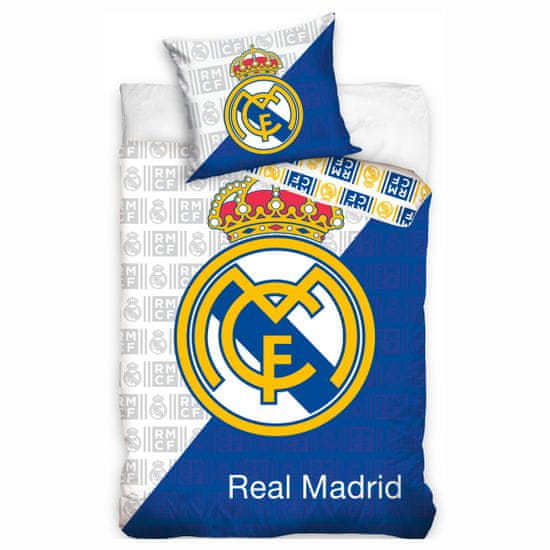 FotbalFans Povlečení Real Madrid FC, oboustranné, bavlna, 140x200, 50x75