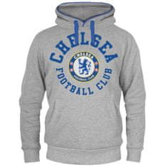 FotbalFans Mikina Chelsea FC, šedá, přes hlavu, kapuce | XL