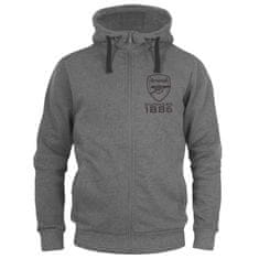 FotbalFans Mikina Arsenal FC, šedá, kapuce, zip | S