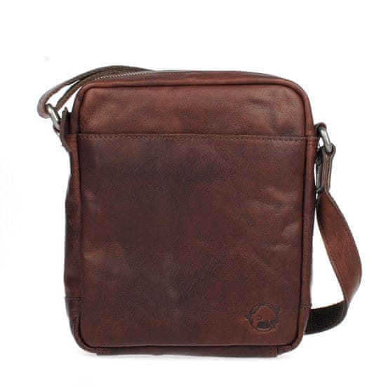 Divoký býk Tmavě hnědé kožené crossbody Divoký Býk