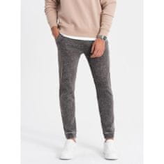 OMBRE Pánské džínové kalhoty JOGGERS šedé MDN124045 S