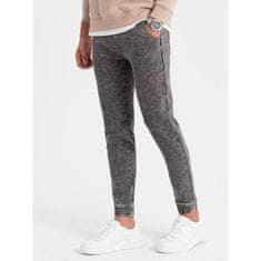 OMBRE Pánské džínové kalhoty JOGGERS šedé MDN124045 S