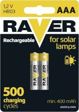 Raver Nabíjecí baterie do solárních lamp RAVER SOLAR AAA (HR03) 400 mAh