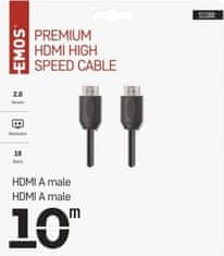 Emos HDMI 2.0 high speed kabel A vidlice – A vidlice 10 m