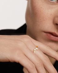 PDPAOLA Krásný pozlacený prsten se zirkony Ava Essentials AN01-863 (Obvod 58 mm)
