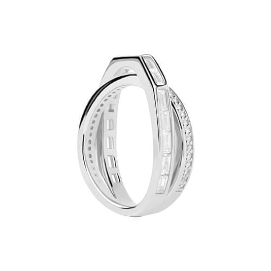 PDPAOLA Třpytivý stříbrný prsten se zirkony Olivia Essentials AN02-A10
