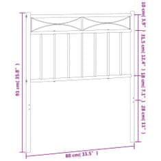 Vidaxl Kovové čelo postele bílé 75 cm