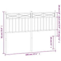 Vidaxl Kovové čelo postele bílé 160 cm