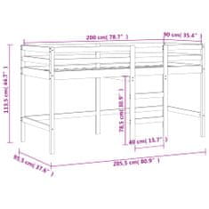 Vidaxl Dětská patrová postel se žebříkem 90 x 200 cm borové dřevo
