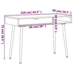 Vidaxl Počítačový stůl se zásuvkou hnědý 110x50x75 cm kompozitní dřevo