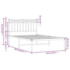 Vidaxl Kovový rám postele s čelem bílý 107 x 203 cm