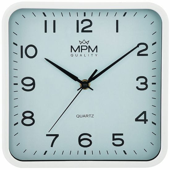 MPM QUALITY Hranaté plastové hodiny MPM Classic Square