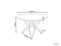 Beliani Kulatý jídelní stůl 120 cm tmavé dřevo/černý ALURE