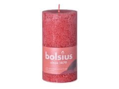 Bolsius Rustic Shine Válec 68x130mm Delicate Red, červená svíčka