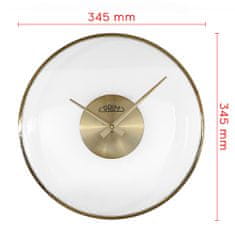 Prim Nástěnné designové plastové hodiny PRIM Pellucid Lens, zlatá