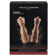 Cole Mason London Přírodní Buk, Precision+, Mlýnek na sůl & Mlýnek na pepř, 220 mm, GS