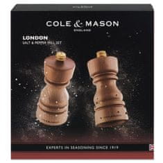 Cole Mason Sada mlýnků na sůl a pepř London přírodní buk 13 cm