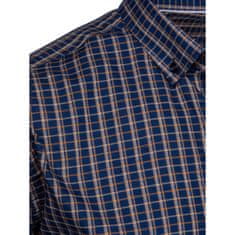 Dstreet Pánská kostkovaná košile TRI tmavě modrá dx2503 XXL