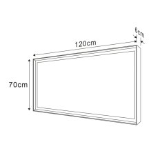 SAPHO SORT zrcadlo s LED osvětlením 120x70cm, černá mat ST120 - Sapho