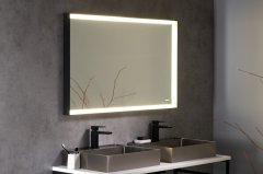 SAPHO SORT zrcadlo s LED osvětlením 120x70cm, černá mat ST120 - Sapho